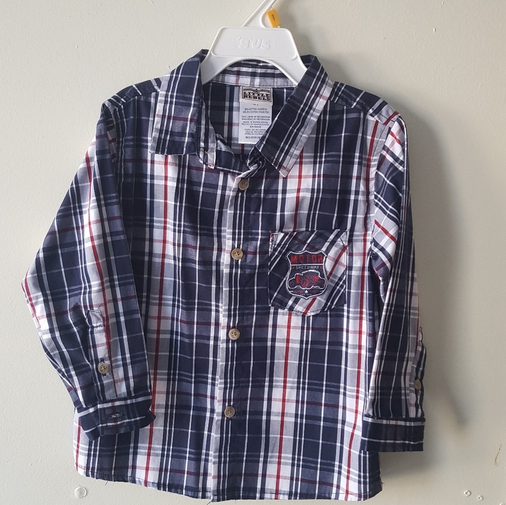 Toddler long sleeve plaid shirt